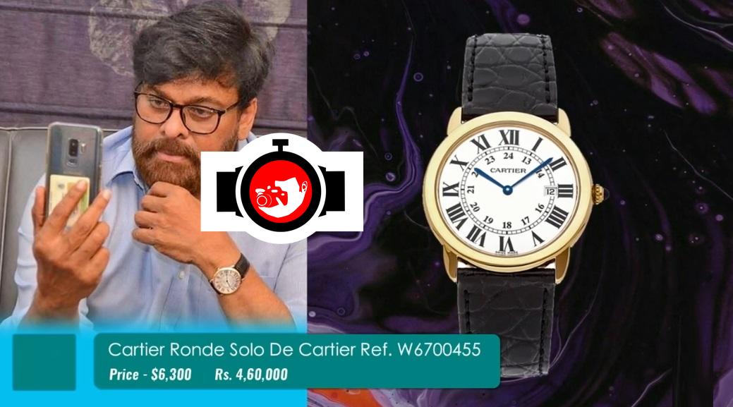 actor Chiranjeevi spotted wearing a Cartier W6700455
