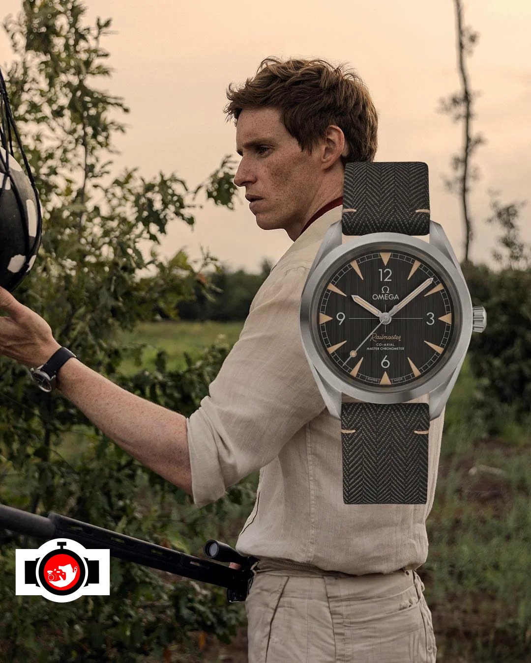 actor Eddie Redmayne spotted wearing a Omega 220.10.40.20.01.001