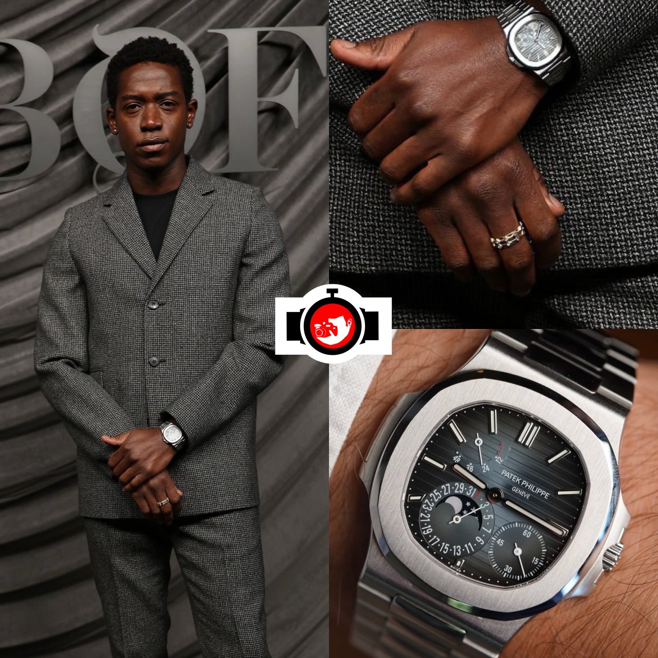 actor Damson Idris spotted wearing a Patek Philippe 5712/1A-001