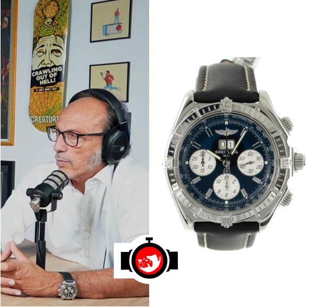 television presenter Guido Meda spotted wearing a Breitling A44355