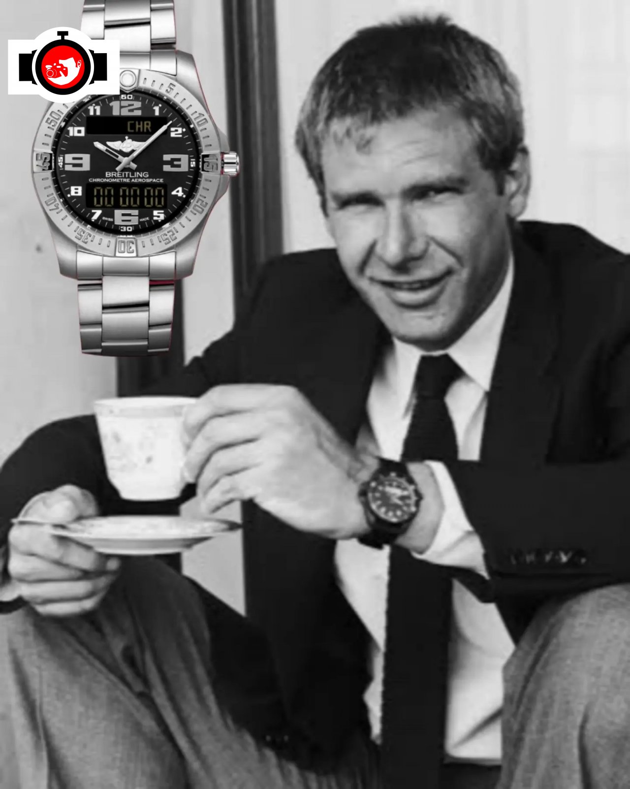 actor Harrison Ford spotted wearing a Breitling E79362