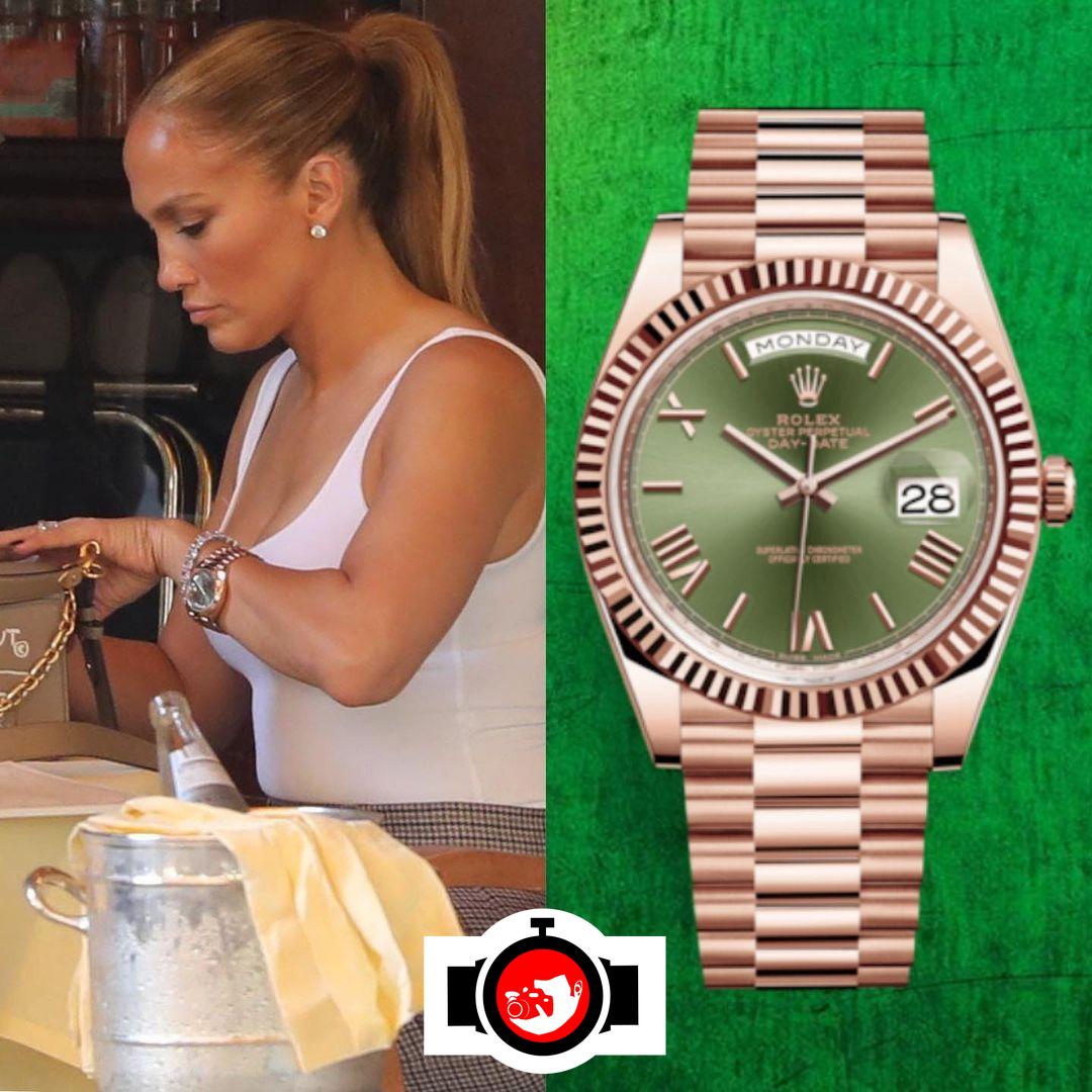 singer Jennifer Lopez spotted wearing a Rolex 