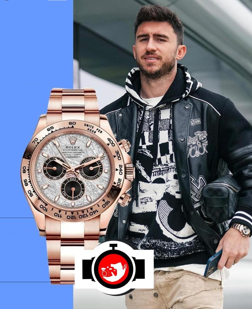footballer Aymeric Laporte spotted wearing a Rolex 116505
