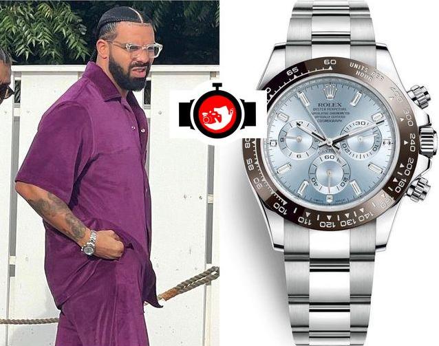rapper Drake spotted wearing a Rolex 116506