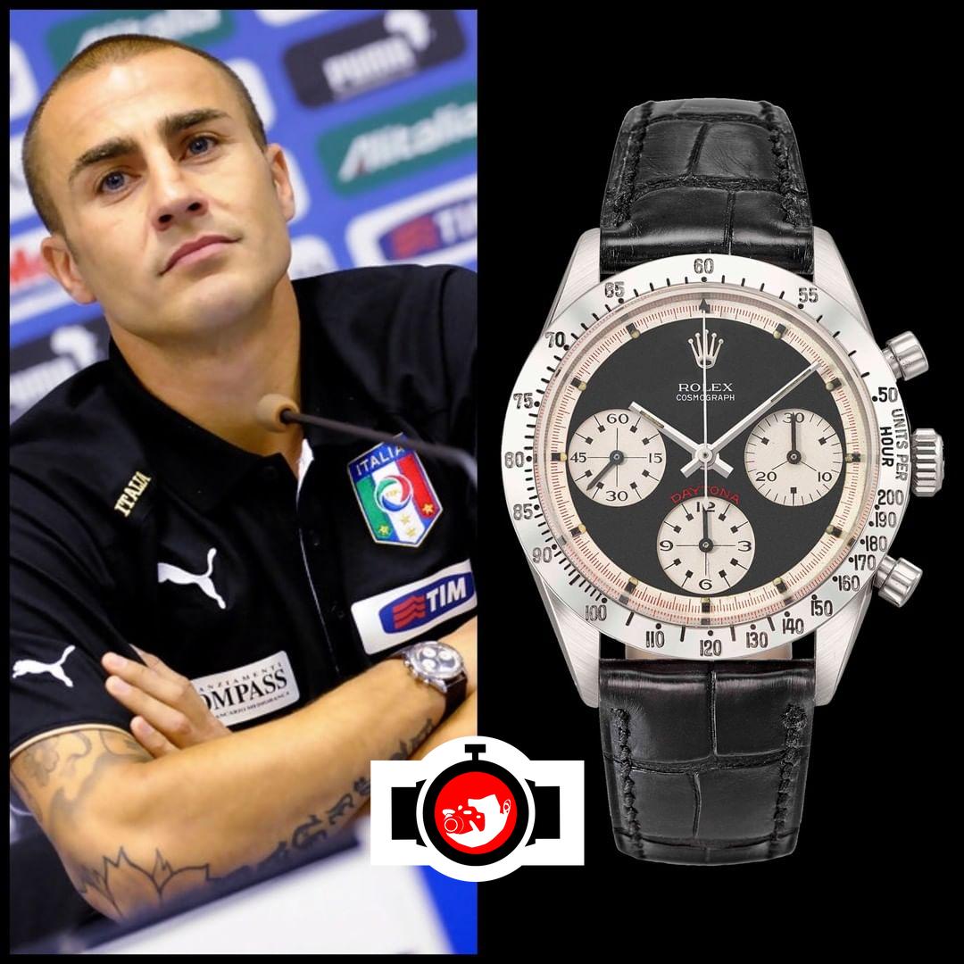footballer Fabio Cannavaro spotted wearing a Rolex 6239