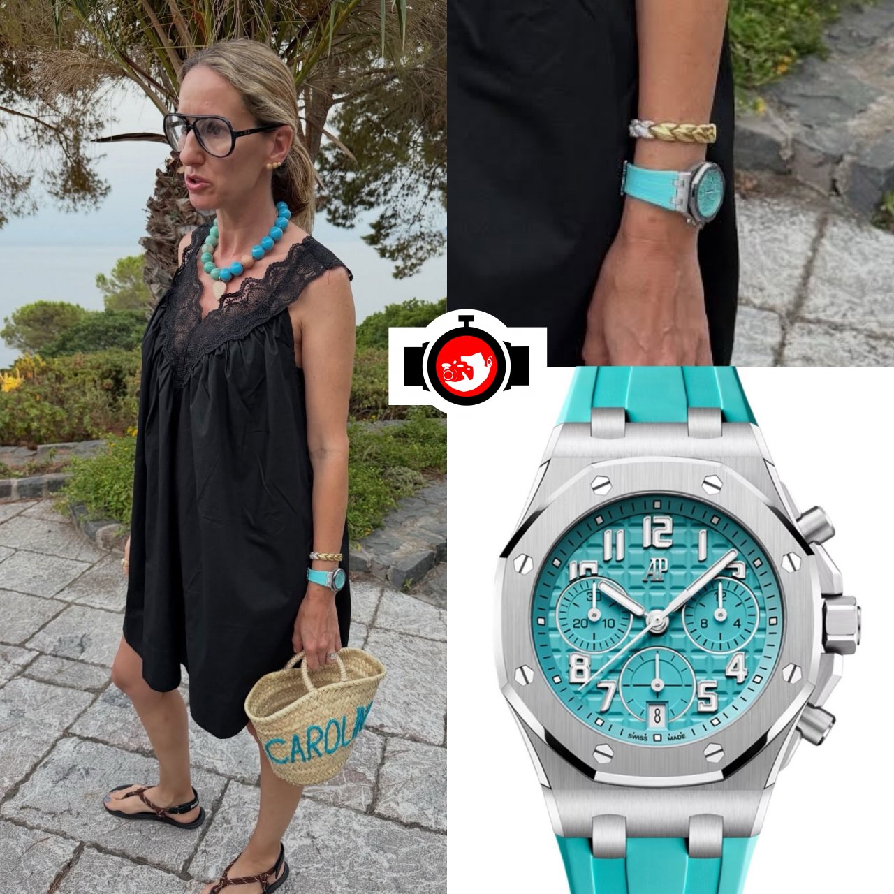 designer Carolina Bucci spotted wearing a Audemars Piguet 26430TI.OO.A358CA.01