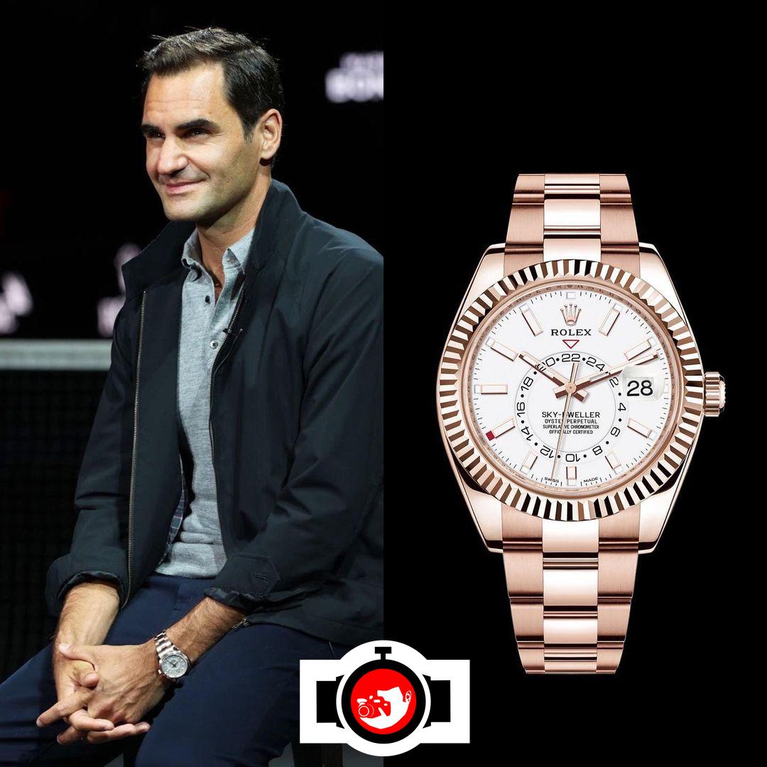 tennis player Roger Federer spotted wearing a Rolex 326935