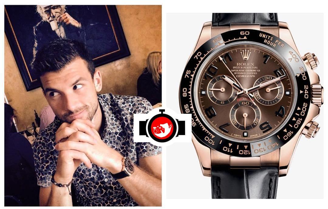 tennis player Grigor Dimitrov spotted wearing a Rolex 116515