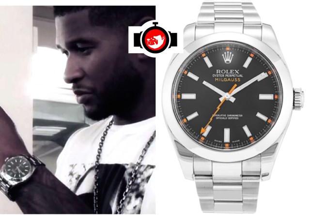 singer Usher spotted wearing a Rolex 116400