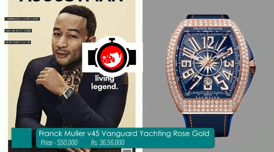 singer John Legend spotted wearing a Franck Muller 
