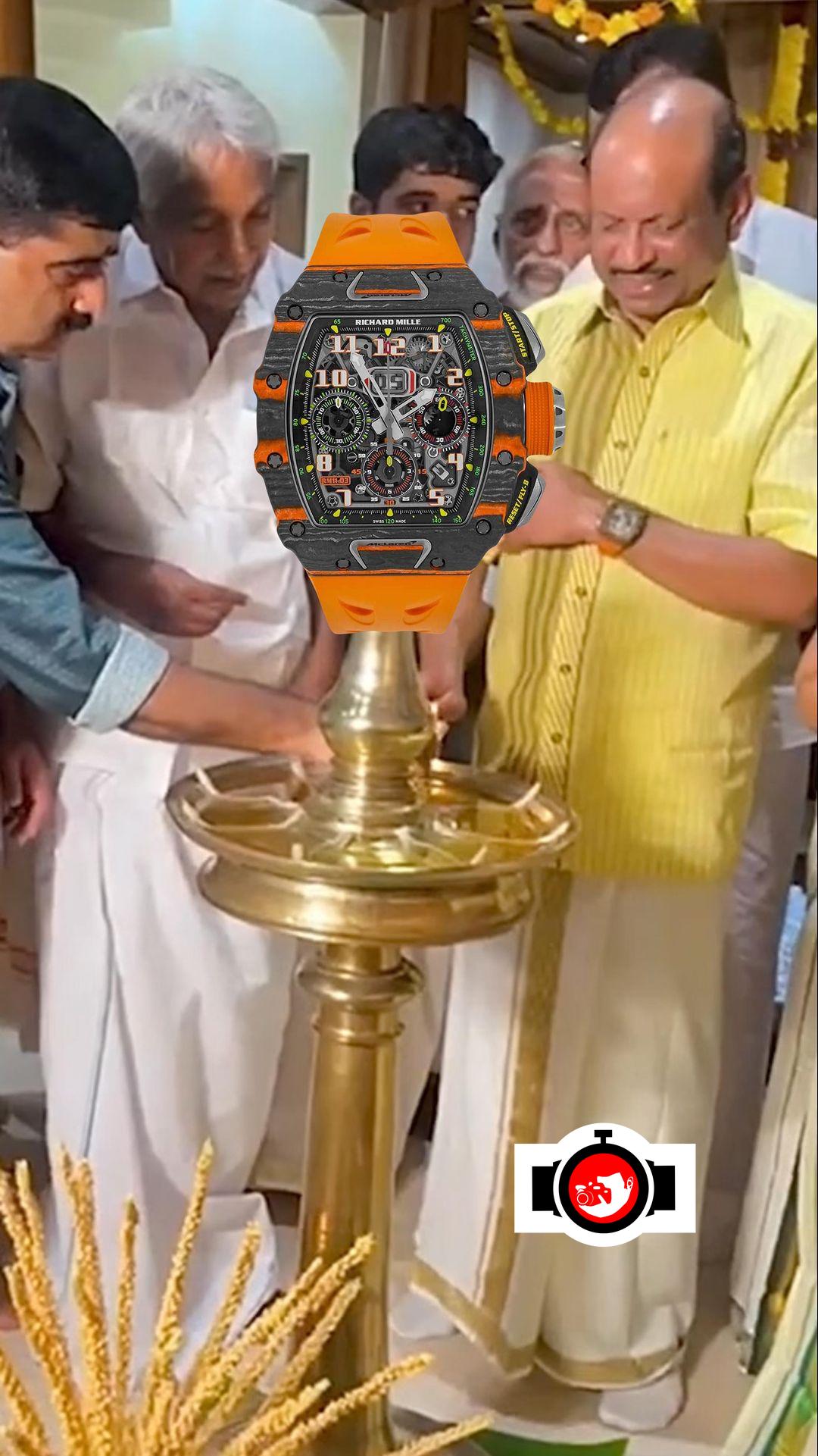 business man Yusuff Ali MA spotted wearing a Richard Mille RM 11-03