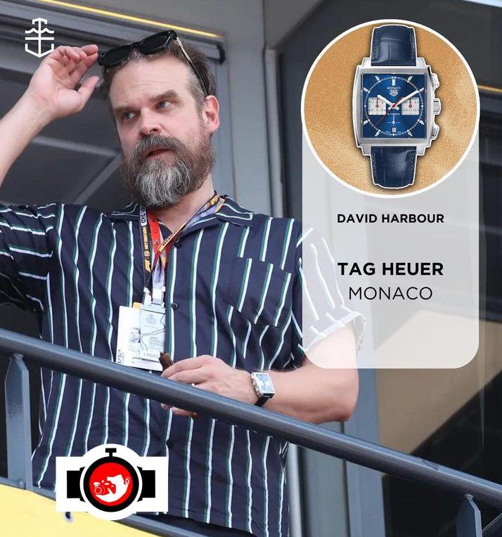 actor David Harbour spotted wearing a Tag Heuer 