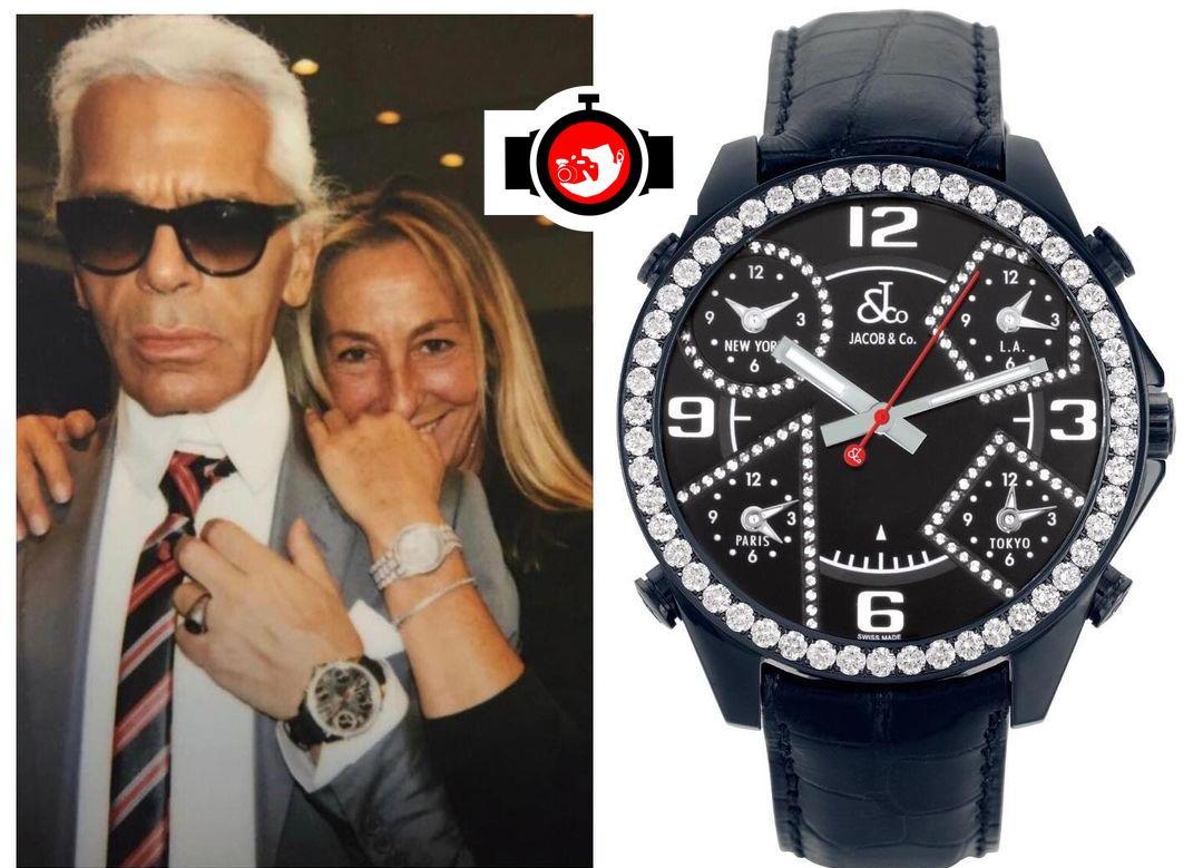 designer Karl Lagerfeld spotted wearing a Jacob & Co 
