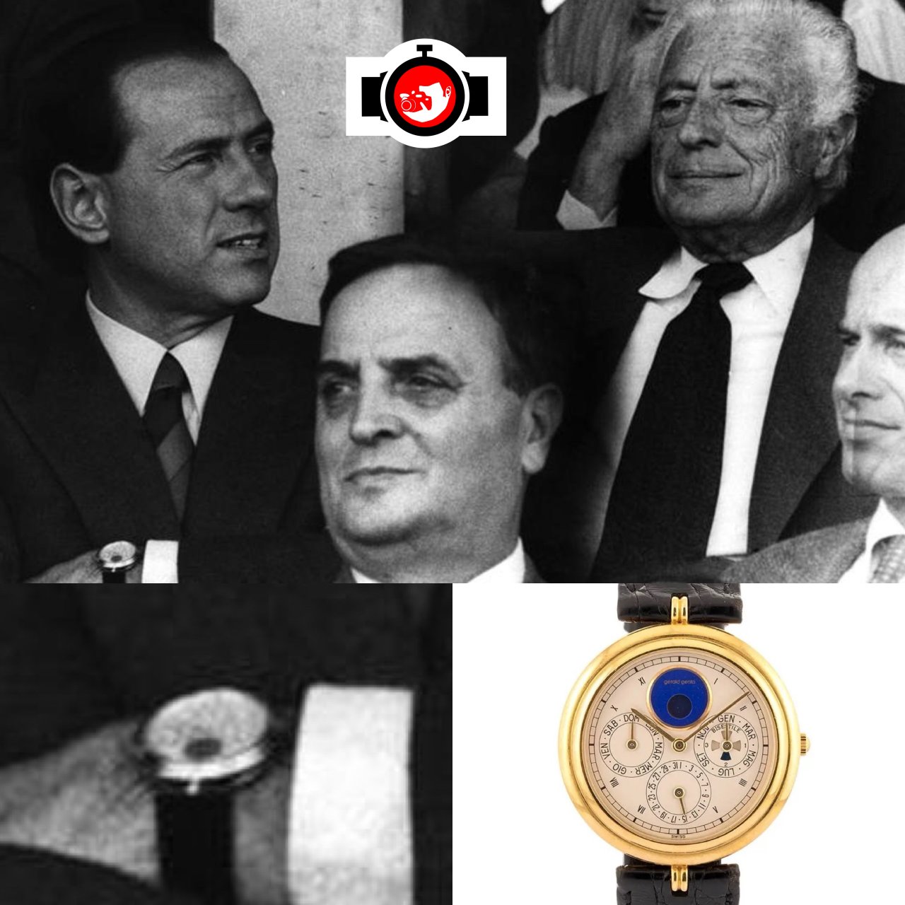 entrepreneur Silvio Berlusconi spotted wearing a Gérald Genta G.2132.4