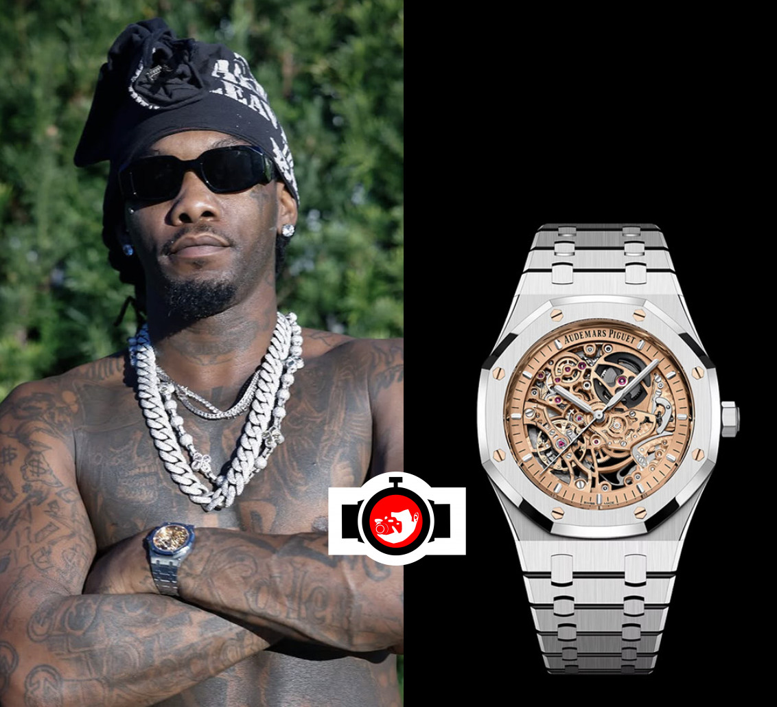 rapper Offset spotted wearing a Audemars Piguet 15407ST.OO.1220ST.01