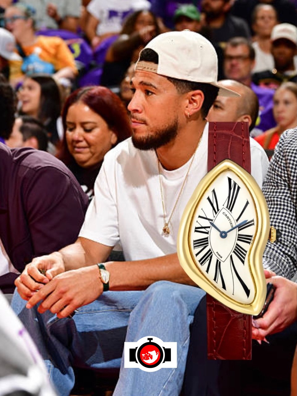 basketball player Devin Booker spotted wearing a Cartier W6040011