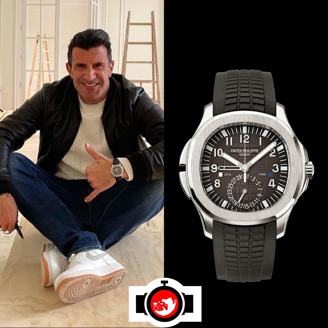 footballer Luis Figo spotted wearing a Patek Philippe 5164A