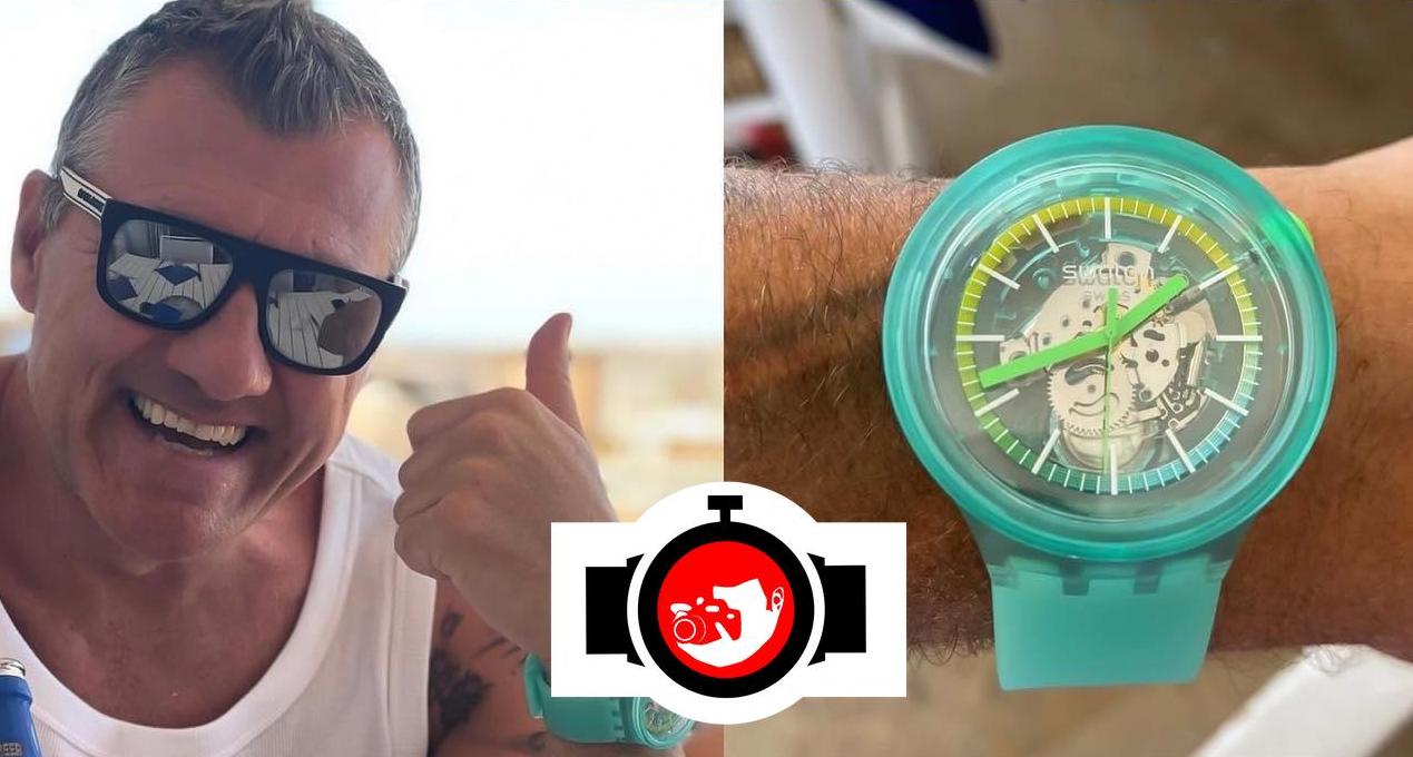 footballer Christian Vieri spotted wearing a Swatch 