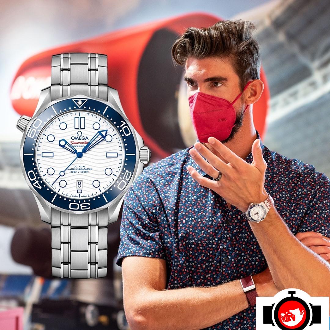 athlete Michael Phelps spotted wearing a Omega 522.30.42.20.04.001