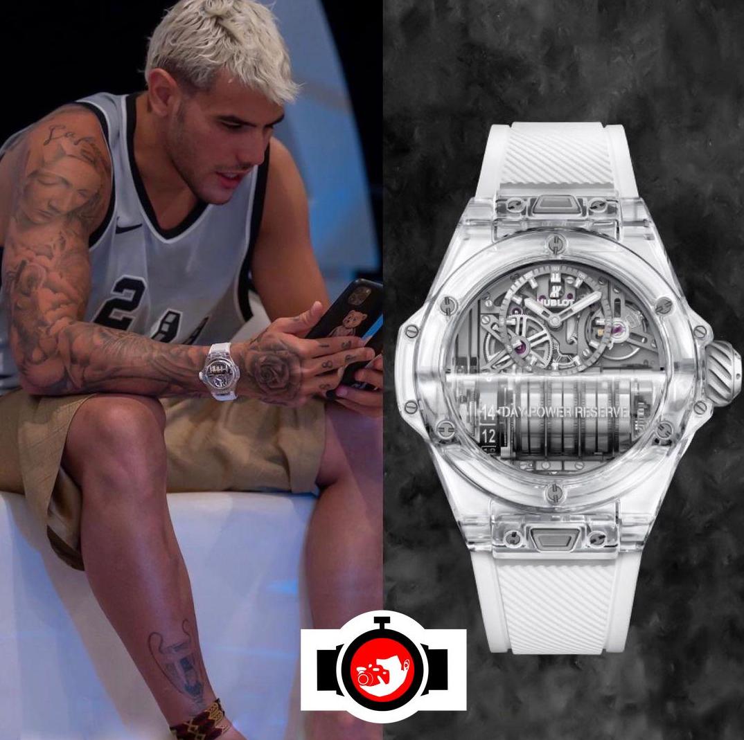 footballer Theo Hernández spotted wearing a Hublot 911.JX.0102.RW