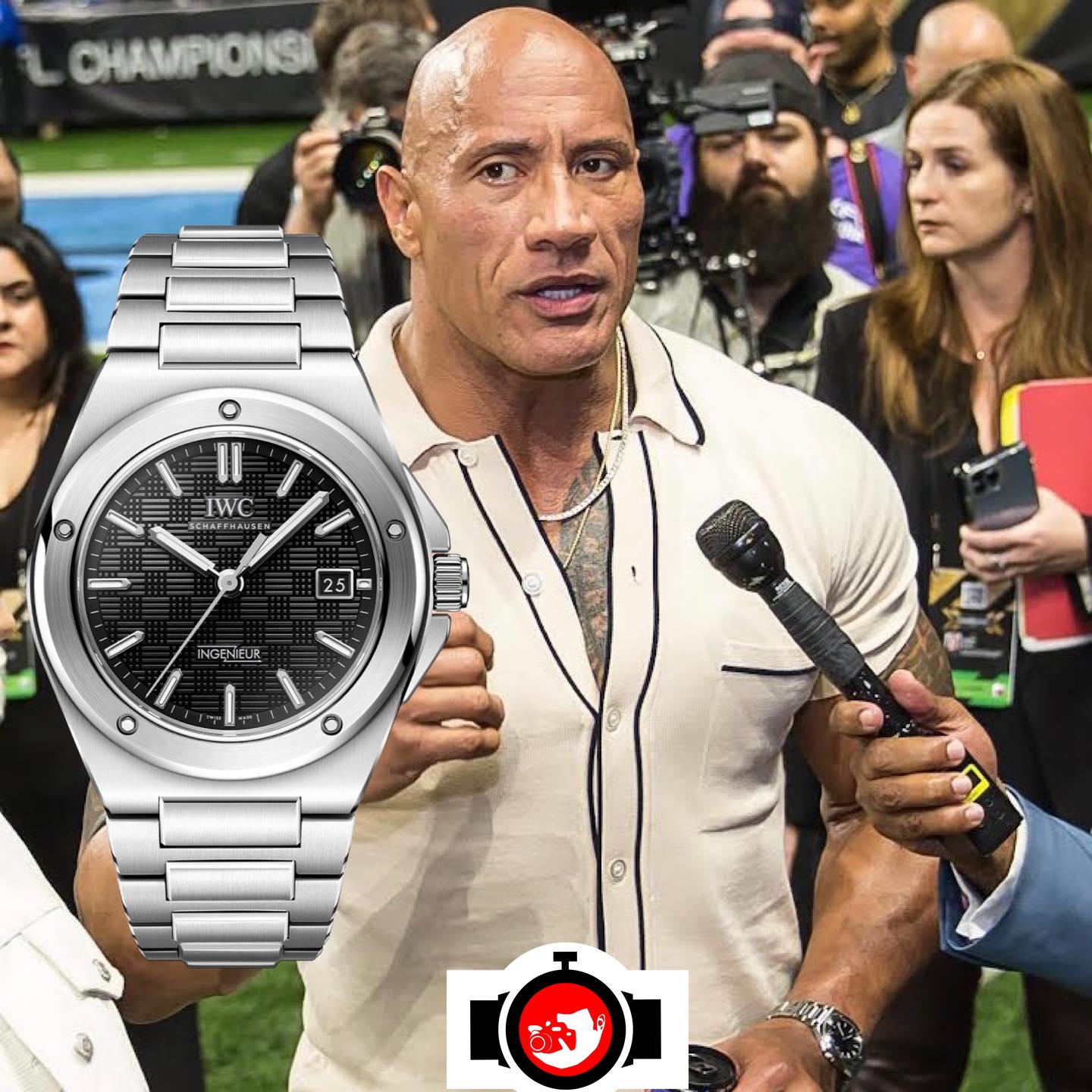 actor Dwayne The Rock Johnson spotted wearing a IWC W328901