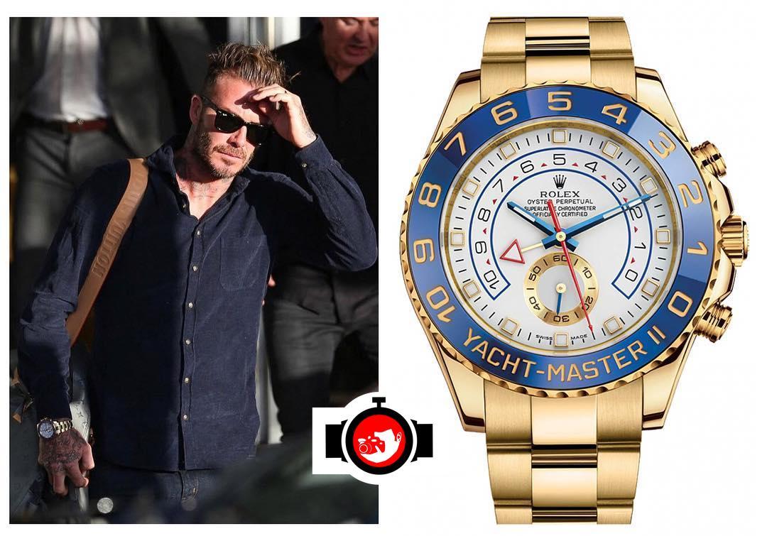 footballer David Beckham spotted wearing a Rolex 116688