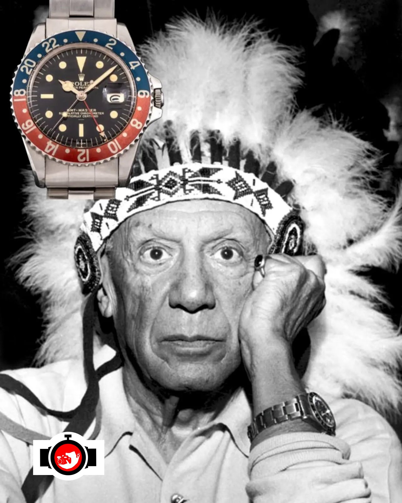 artist Pablo Picasso spotted wearing a Rolex 6542