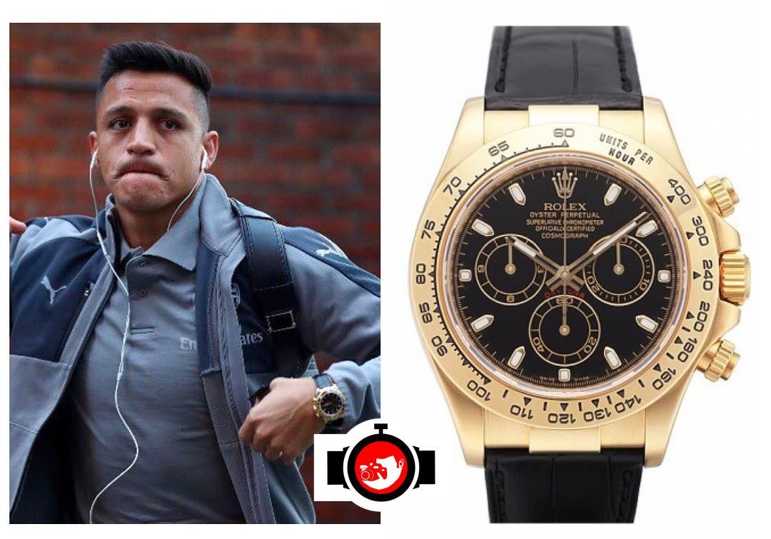 footballer Alexis Sanchez spotted wearing a Rolex 116518
