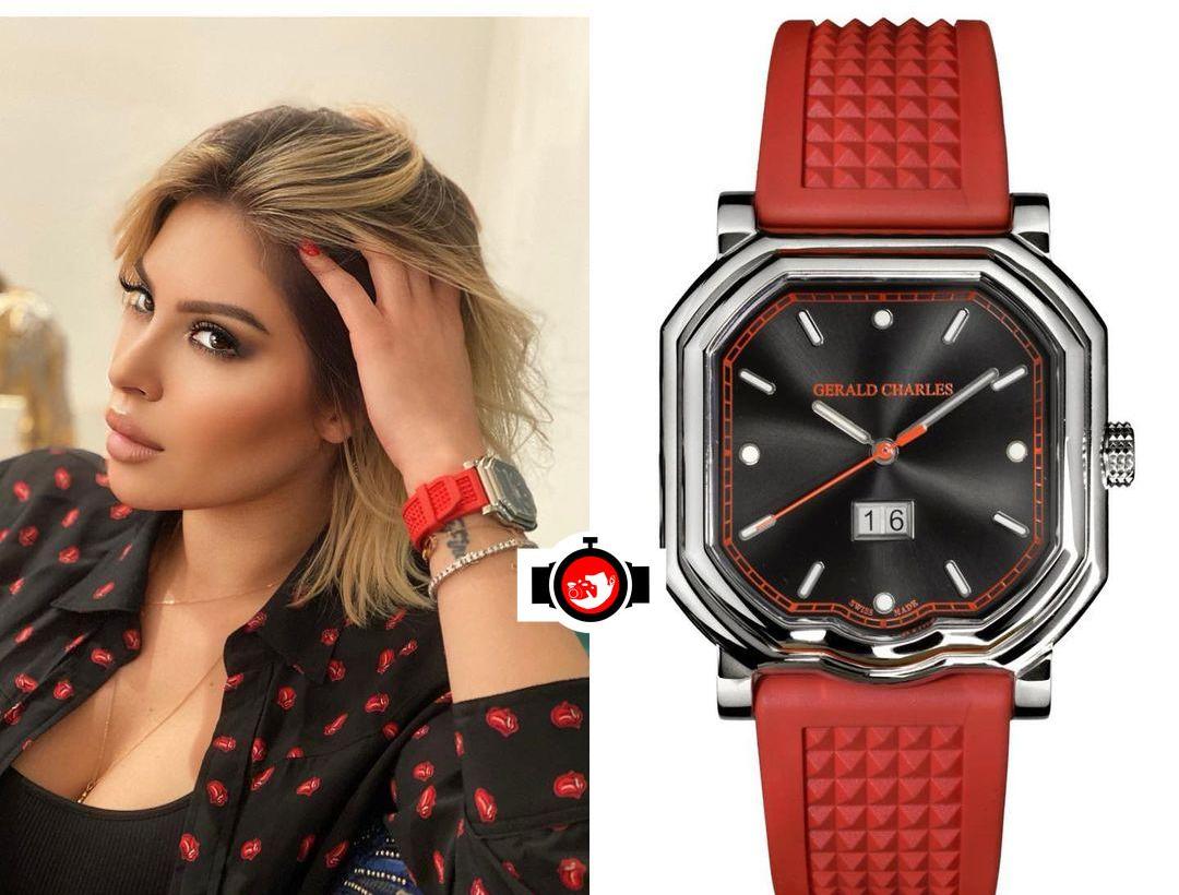model Meriem Debbagh spotted wearing a Gerald Charles GC20-A-01