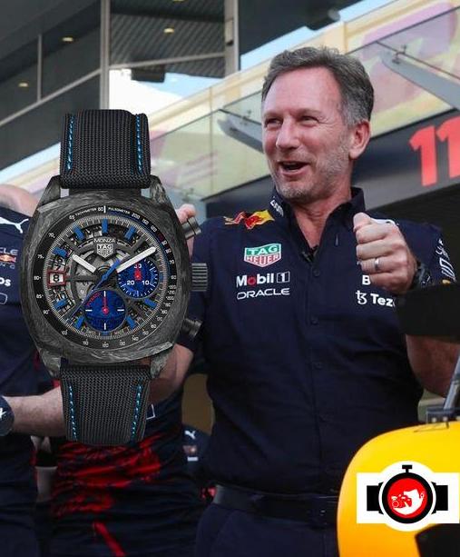 Pilot Christian Horner spotted wearing a Tag Heuer CR5090.FN6001