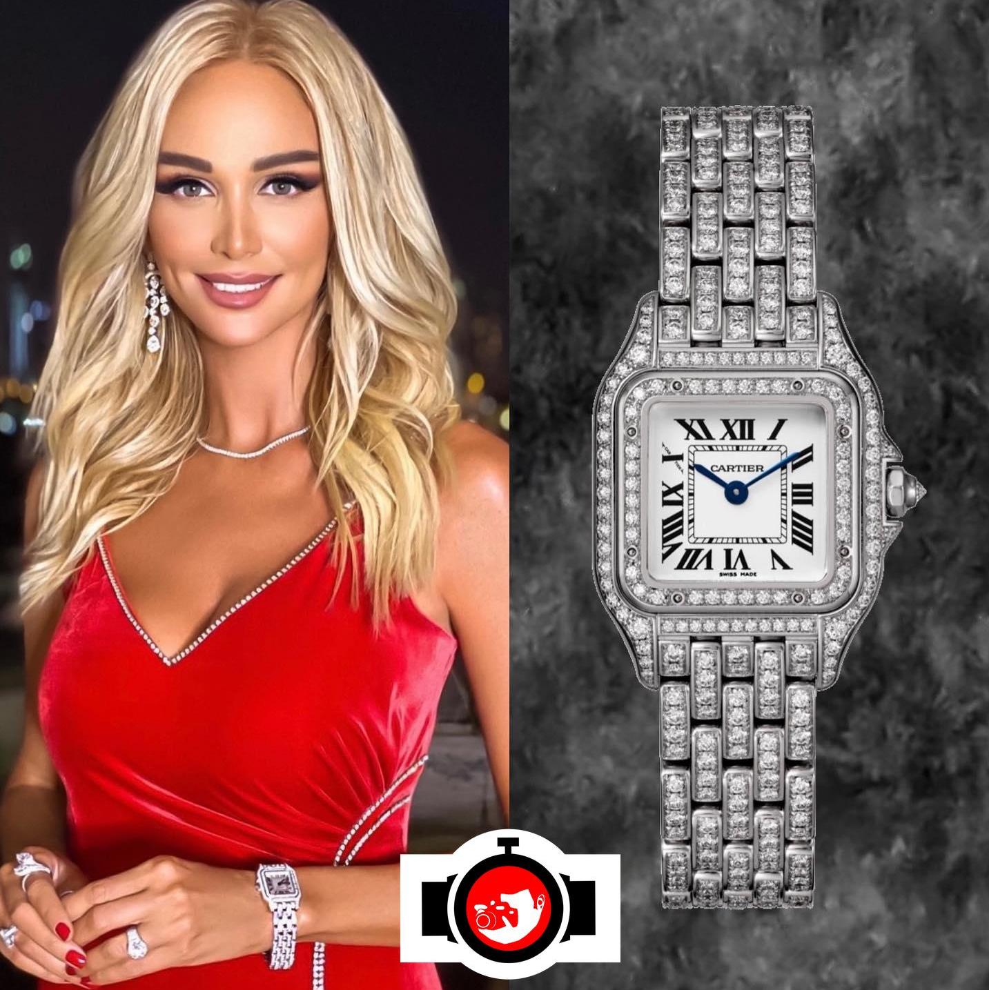 model Victoria Lopyreva spotted wearing a Cartier HPI01130