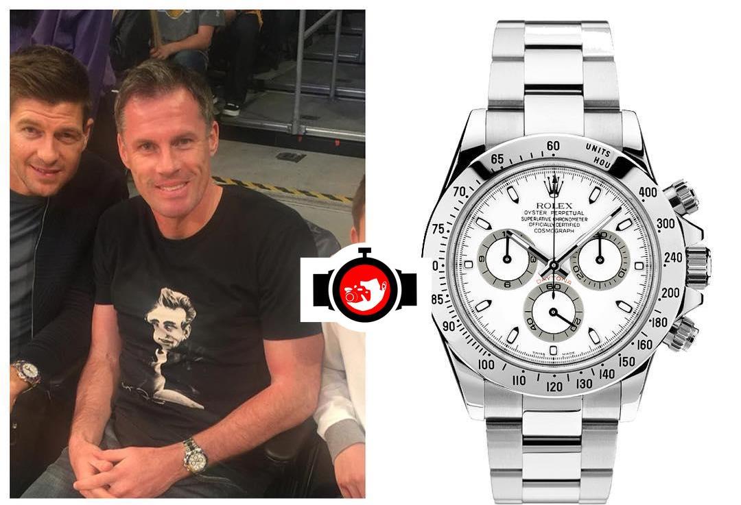 footballer Jamie Carragher spotted wearing a Rolex 116520