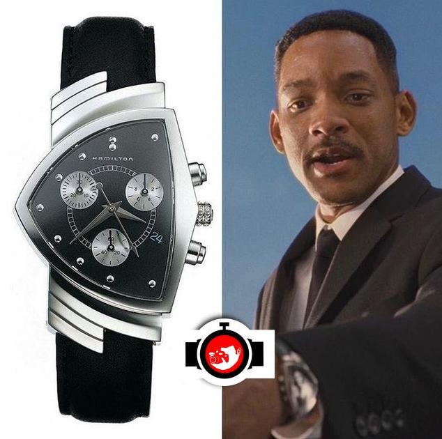actor Will Smith spotted wearing a Hamilton H24412732