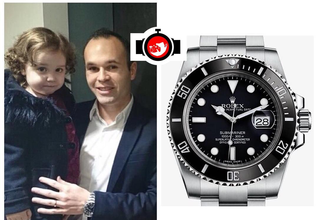 footballer Andres Iniesta spotted wearing a Rolex 116610LN