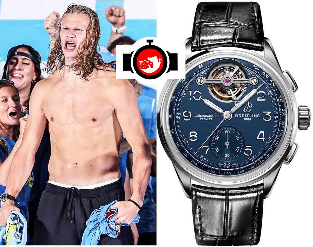 footballer Erling Haaland spotted wearing a Breitling LB2120171C1P1