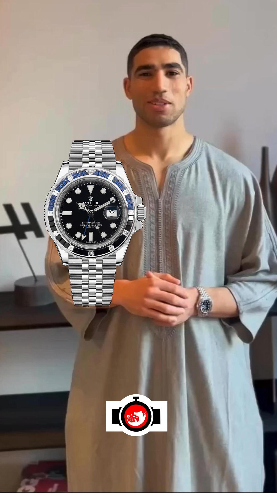 footballer Achraf Hakimi spotted wearing a Rolex 116749