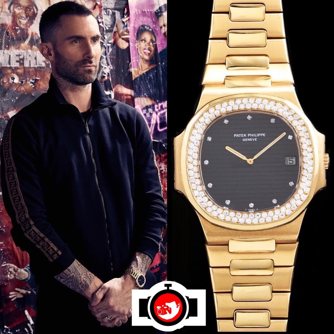 Adam Levine's Luxury Watch Collection: The Patek Philippe Jumbo Nautilus 3700/3 in 18K Yellow Gold with Factory Diamond Bezel
