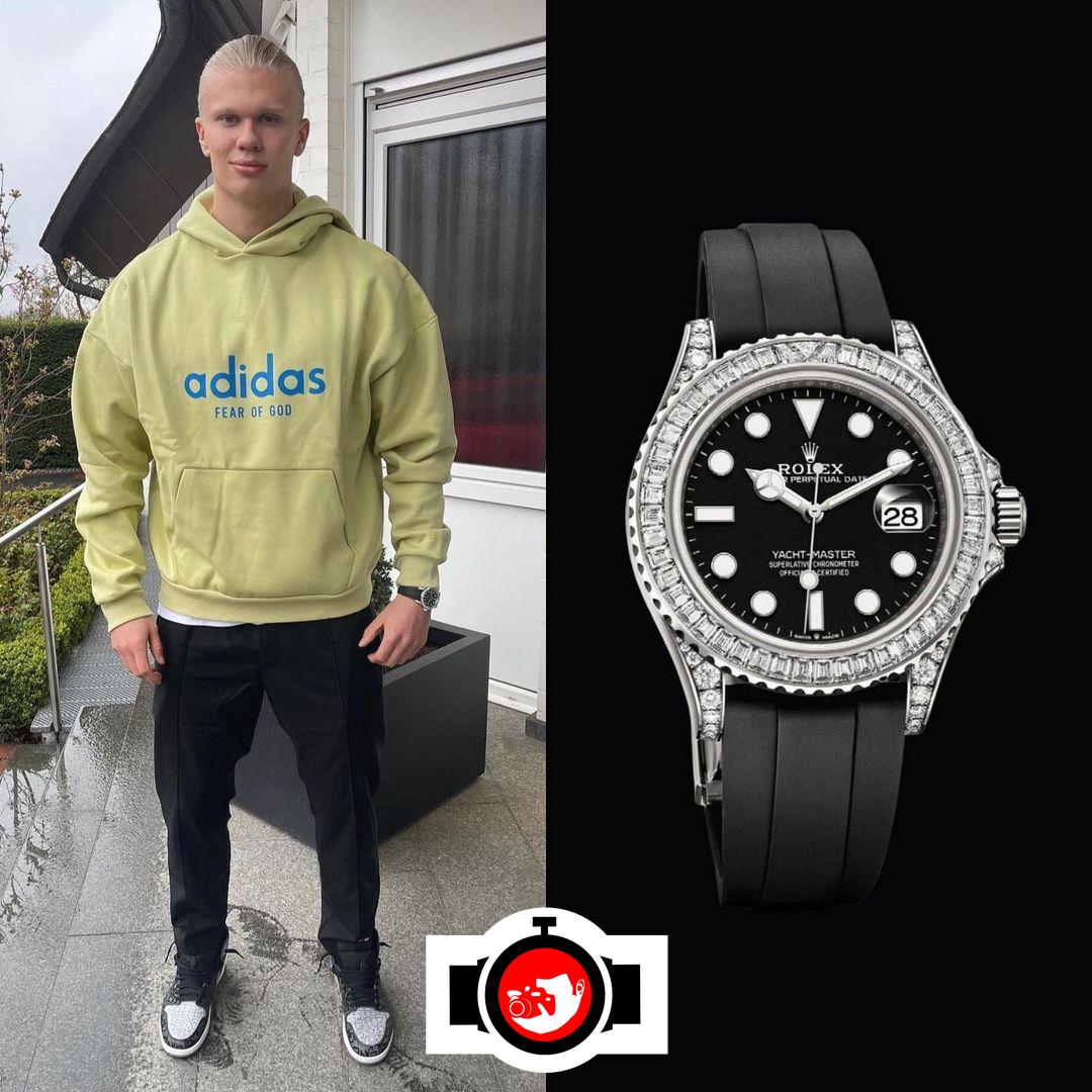 footballer Erling Haaland spotted wearing a Rolex 226679TBR