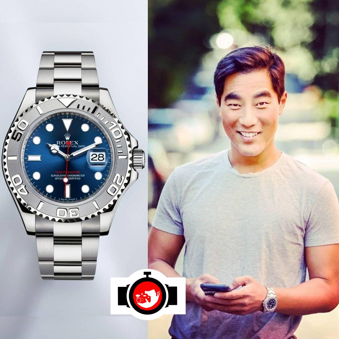television presenter Fredrik Solvang spotted wearing a Rolex 