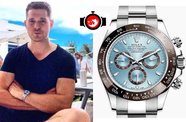 singer Michael Buble spotted wearing a Rolex 116506