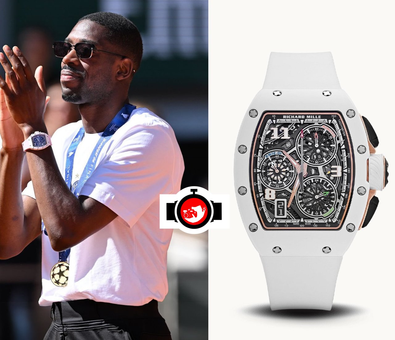 footballer Ousmane Dembele spotted wearing a Richard Mille 72-01