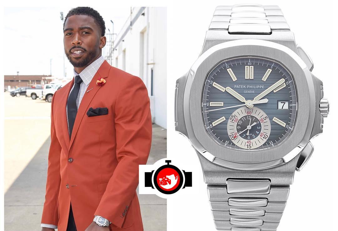 american football player Tyrod Taylor spotted wearing a Patek Philippe 5980/1A