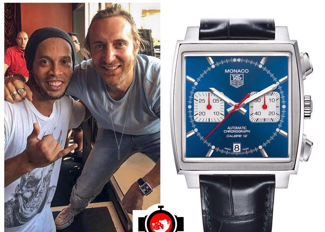 musician David Guetta spotted wearing a Tag Heuer CAW2111.FC6183