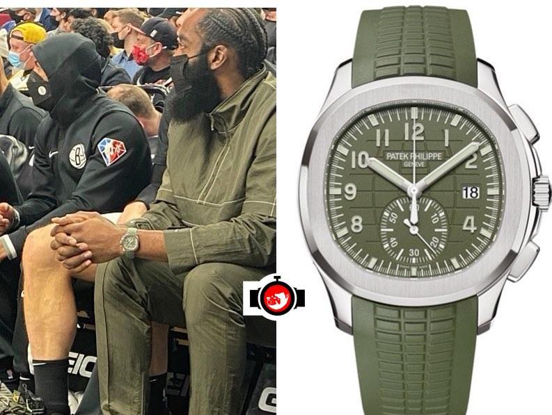 basketball player James Harden spotted wearing a Patek Philippe 5968G