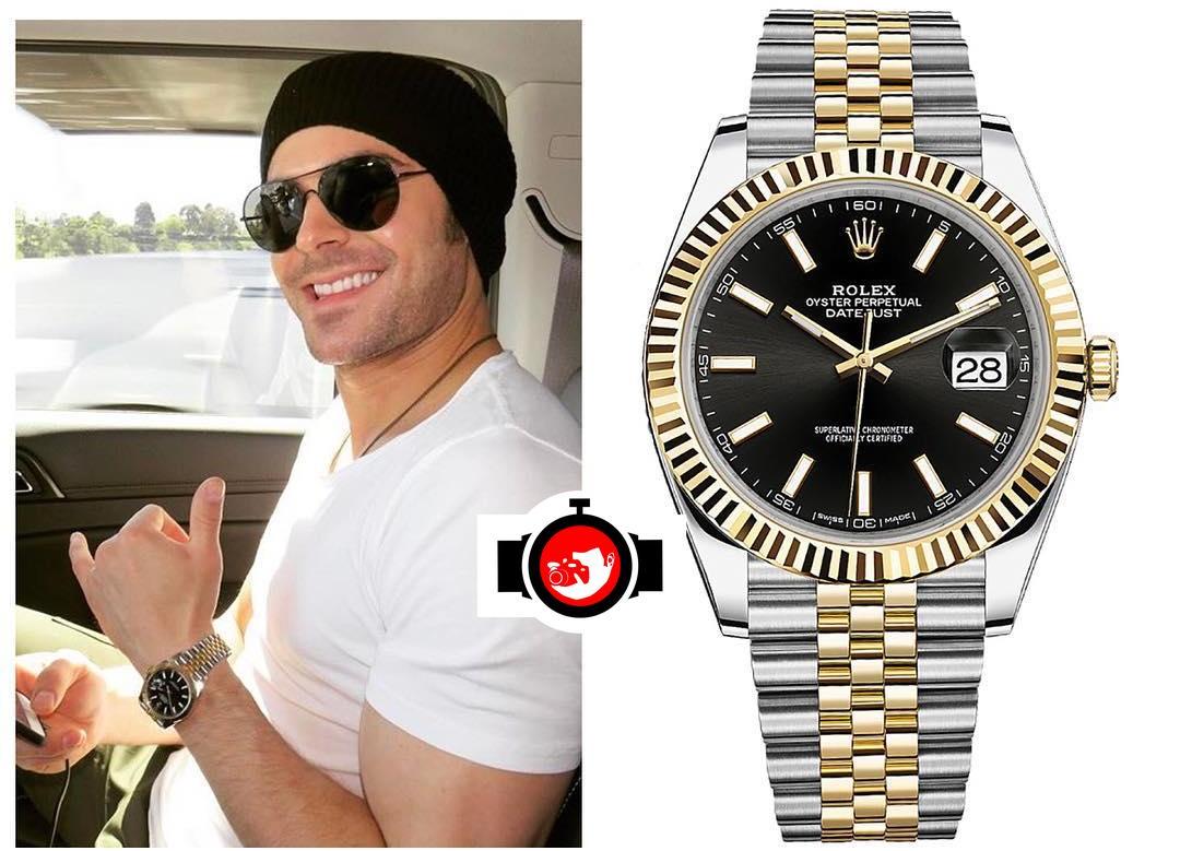 actor Zac Efron spotted wearing a Rolex 126333️