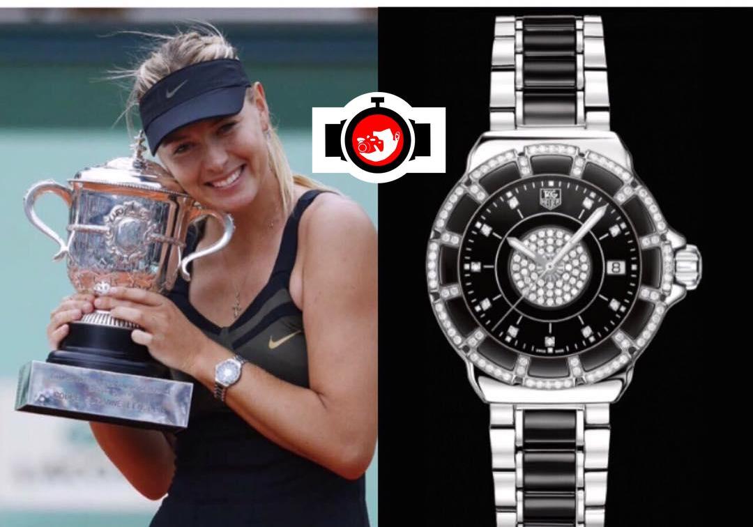 tennis player Maria Sharapova spotted wearing a Tag Heuer WAH1219.BA0859