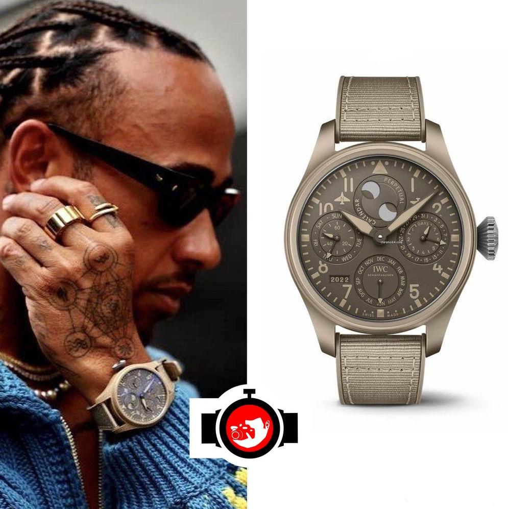pilot Lewis Hamilton spotted wearing a IWC IW503004