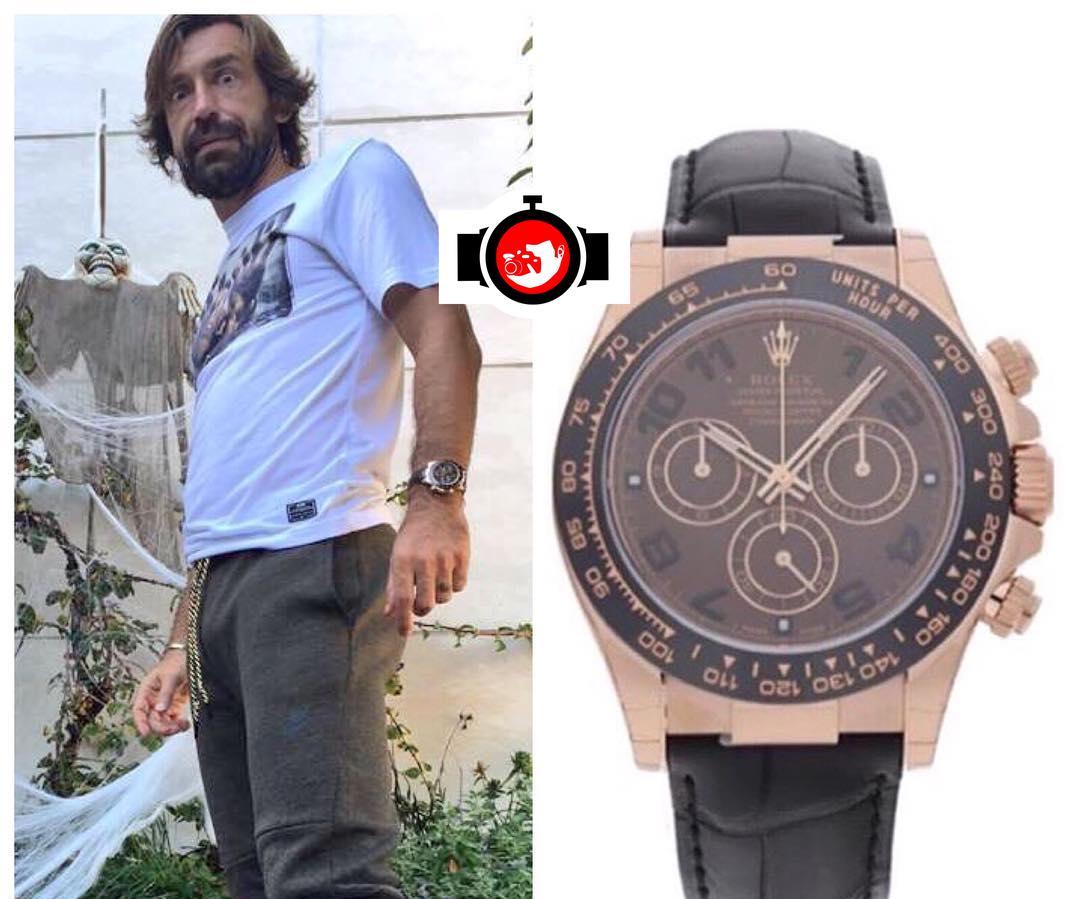 football manager Andrea Pirlo spotted wearing a Rolex 116515