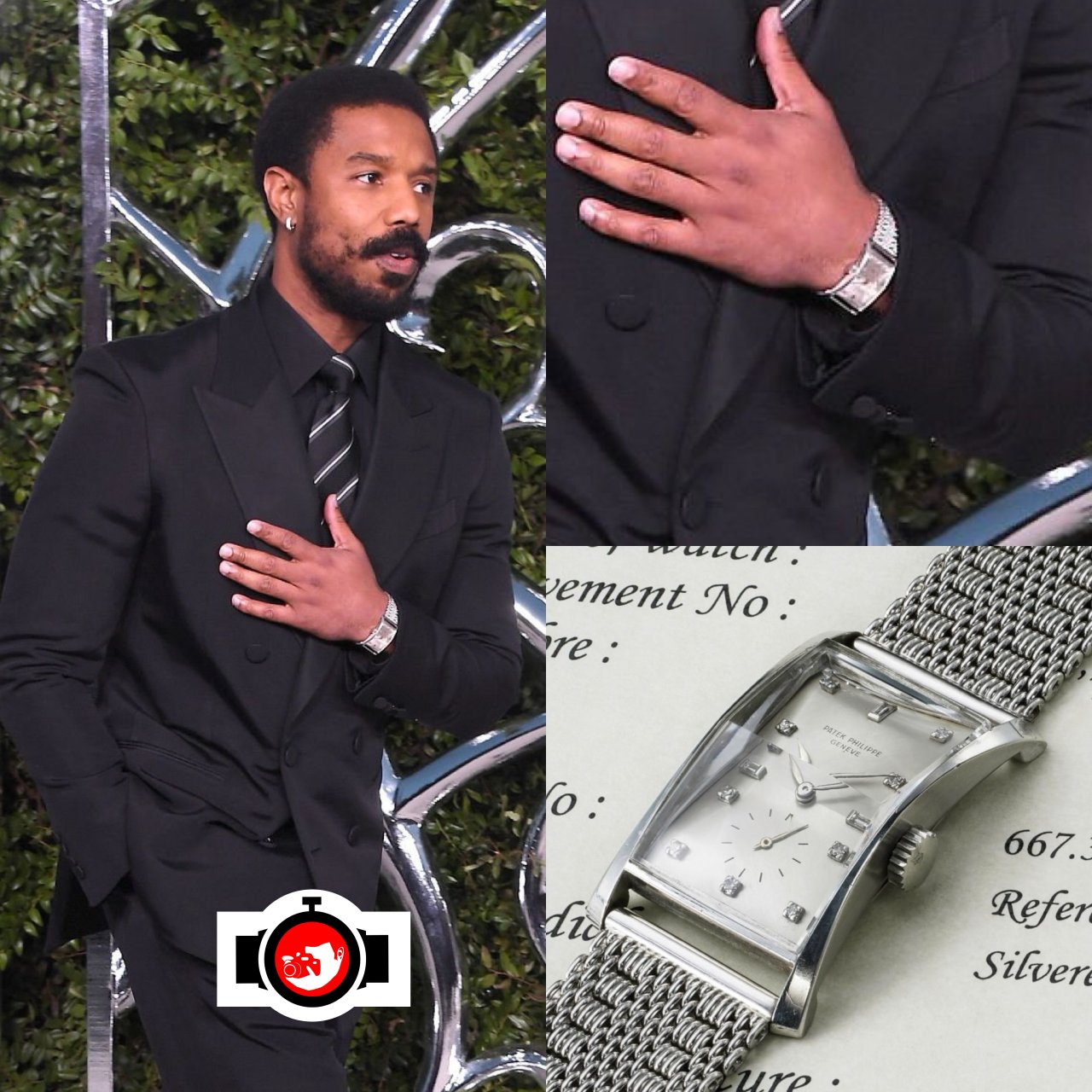 actor Michael B. Jordan spotted wearing a Patek Philippe 1593P