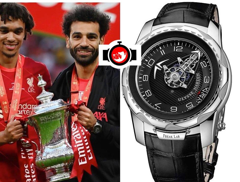 footballer Mohammed Salah spotted wearing a Ulysse Nardin 2100-138